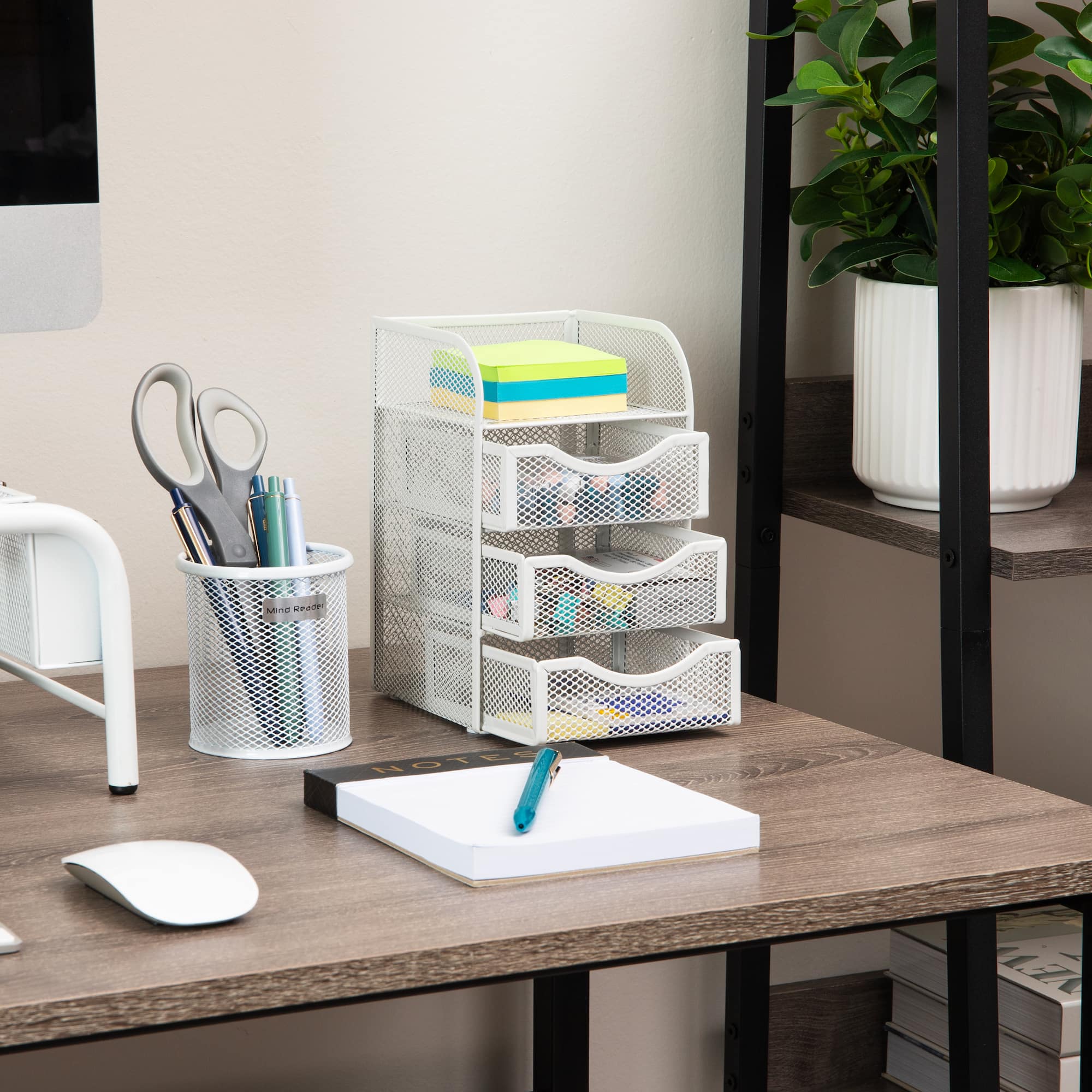 Mind Reader 3 Drawers Mini Desk Office Supplies Organizer